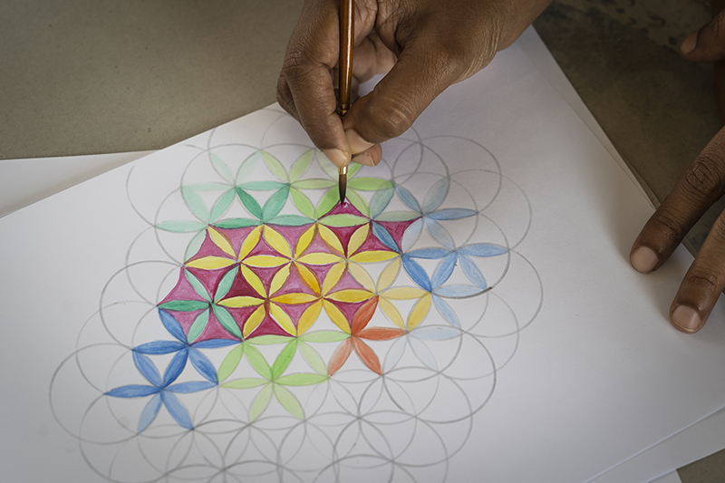 Mandala Meditation is a sacred geometry and art therapy session