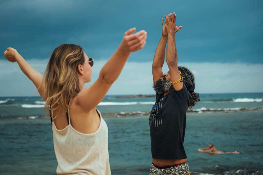 Sacred movement practice at Salasbananas yoga and art studio in Sri Lanka